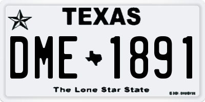TX license plate DME1891