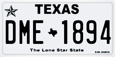 TX license plate DME1894