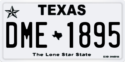 TX license plate DME1895