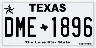 TX license plate DME1896