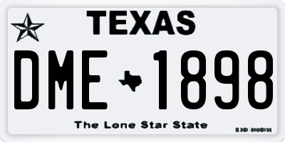 TX license plate DME1898