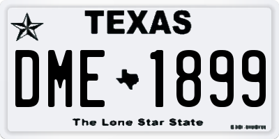 TX license plate DME1899