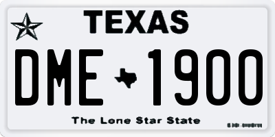 TX license plate DME1900