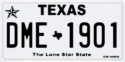 TX license plate DME1901