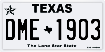 TX license plate DME1903
