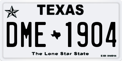 TX license plate DME1904