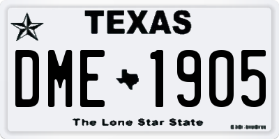 TX license plate DME1905
