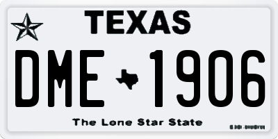 TX license plate DME1906
