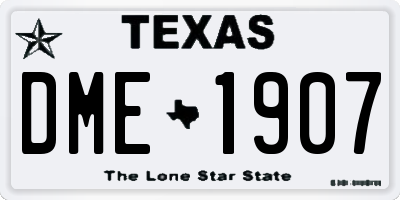 TX license plate DME1907