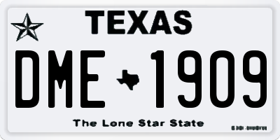 TX license plate DME1909