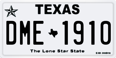 TX license plate DME1910
