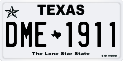 TX license plate DME1911