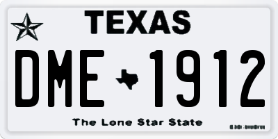 TX license plate DME1912