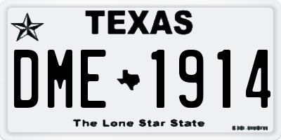 TX license plate DME1914