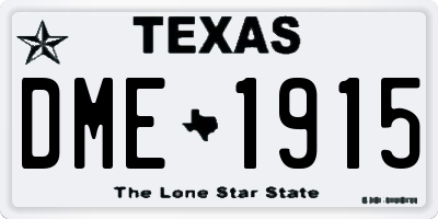 TX license plate DME1915