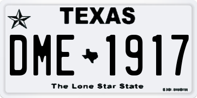 TX license plate DME1917