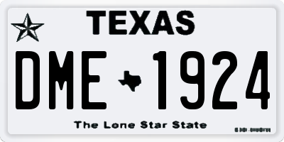 TX license plate DME1924
