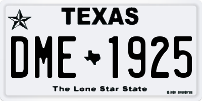 TX license plate DME1925