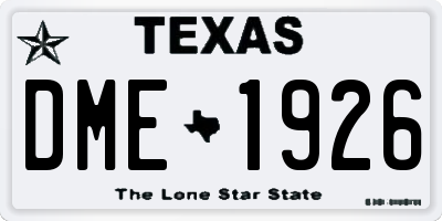 TX license plate DME1926
