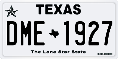 TX license plate DME1927