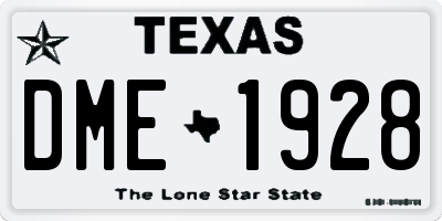 TX license plate DME1928
