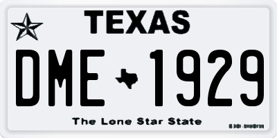 TX license plate DME1929