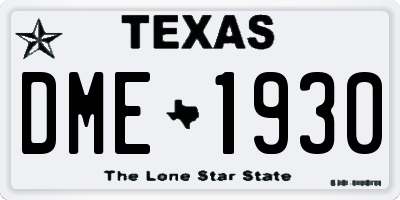 TX license plate DME1930