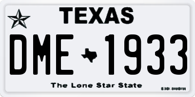 TX license plate DME1933