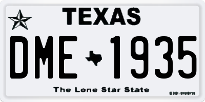 TX license plate DME1935