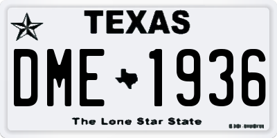 TX license plate DME1936