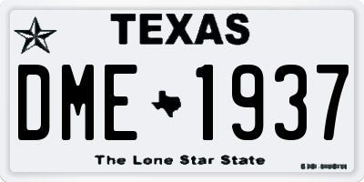 TX license plate DME1937