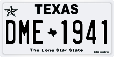 TX license plate DME1941