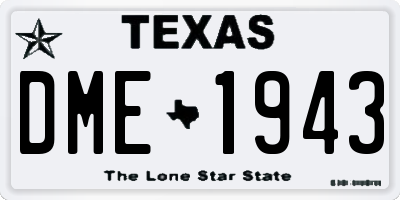 TX license plate DME1943