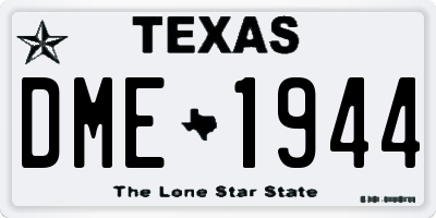 TX license plate DME1944