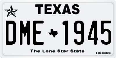 TX license plate DME1945