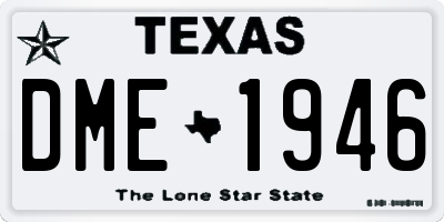 TX license plate DME1946