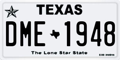 TX license plate DME1948