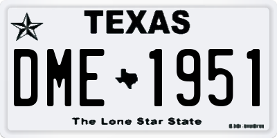 TX license plate DME1951