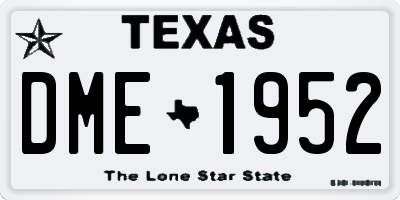 TX license plate DME1952