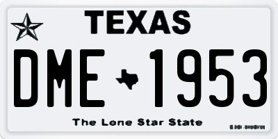 TX license plate DME1953