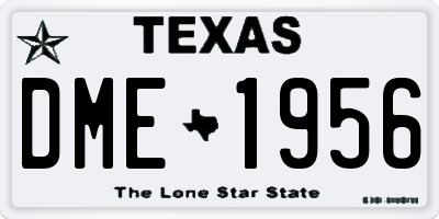 TX license plate DME1956