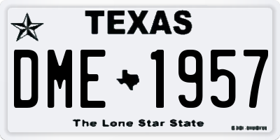 TX license plate DME1957