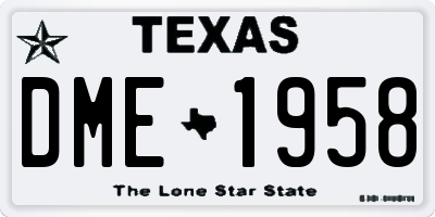 TX license plate DME1958