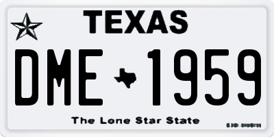 TX license plate DME1959