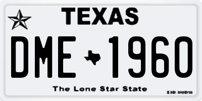 TX license plate DME1960
