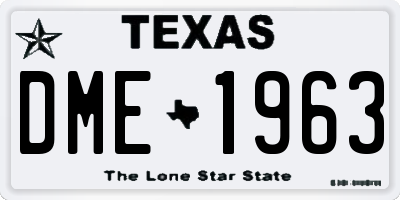 TX license plate DME1963