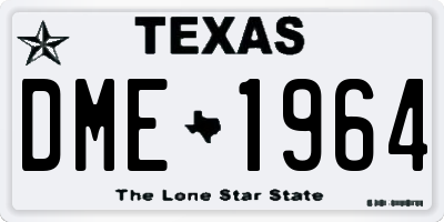 TX license plate DME1964