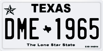 TX license plate DME1965