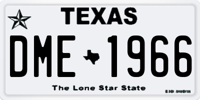 TX license plate DME1966