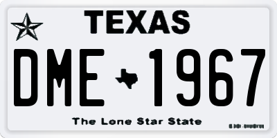 TX license plate DME1967